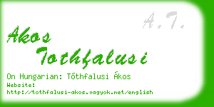 akos tothfalusi business card